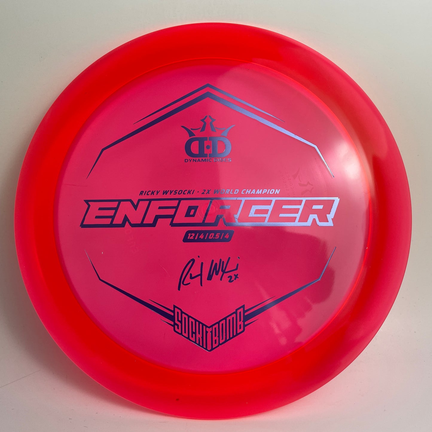 Dynamic Discs Lucid-X Enforcer Ricky Wysocki Sockibomb Stamp