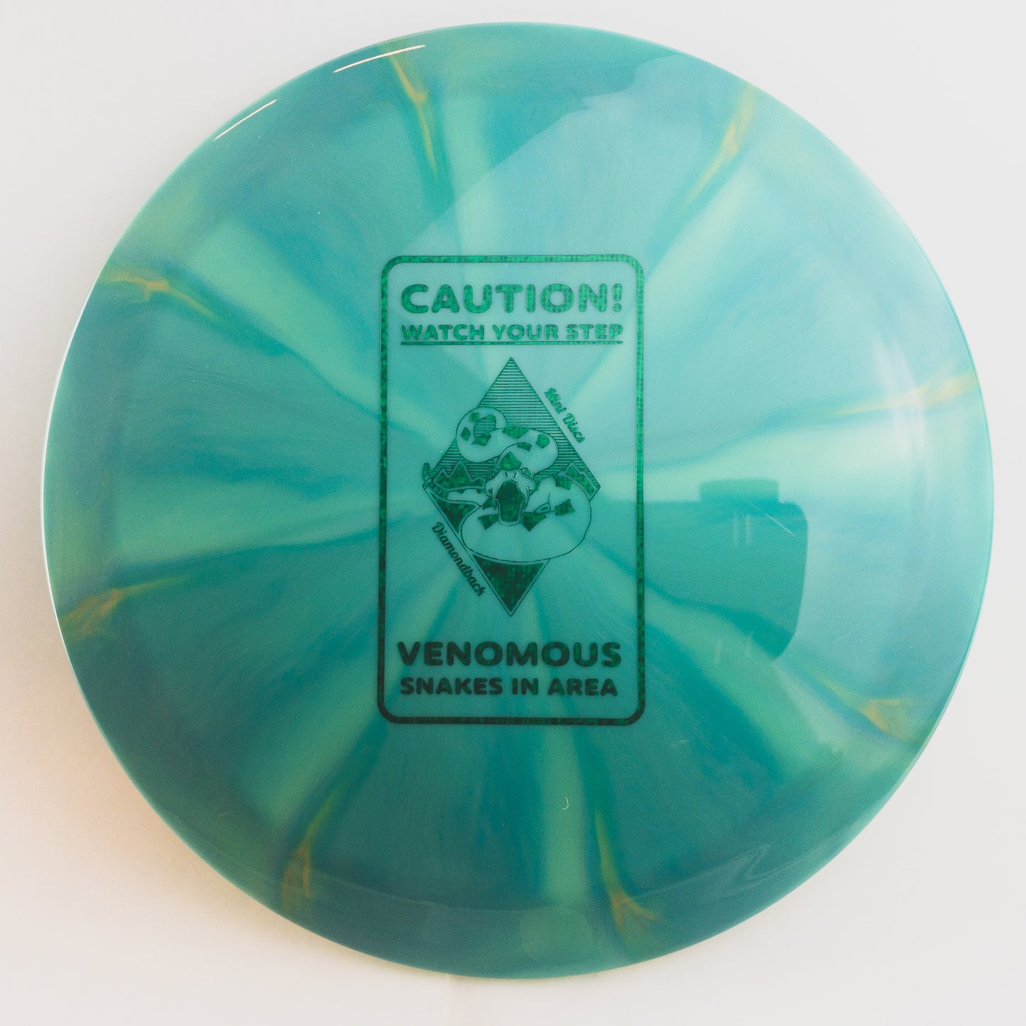 Mint Swirly Apex Diamondback - Caution Stamp